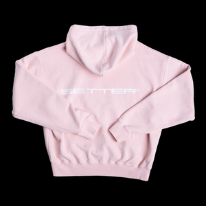 SETTER® "AFFILIATED" HEAVY CROP HOODIE - PETAL PINK (UNISEX)