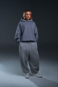 SETTER® "AFFILIATED" HEAVY CROP HOODIE - GRANITE GREY (UNISEX)