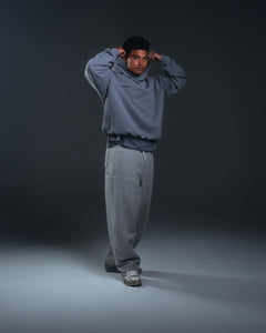 SETTER® "AFFILIATED" HEAVY CROP HOODIE - GRANITE GREY (UNISEX)