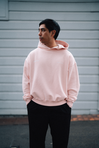 SETTER® "AFFILIATED" HEAVY CROP HOODIE - PETAL PINK (UNISEX)